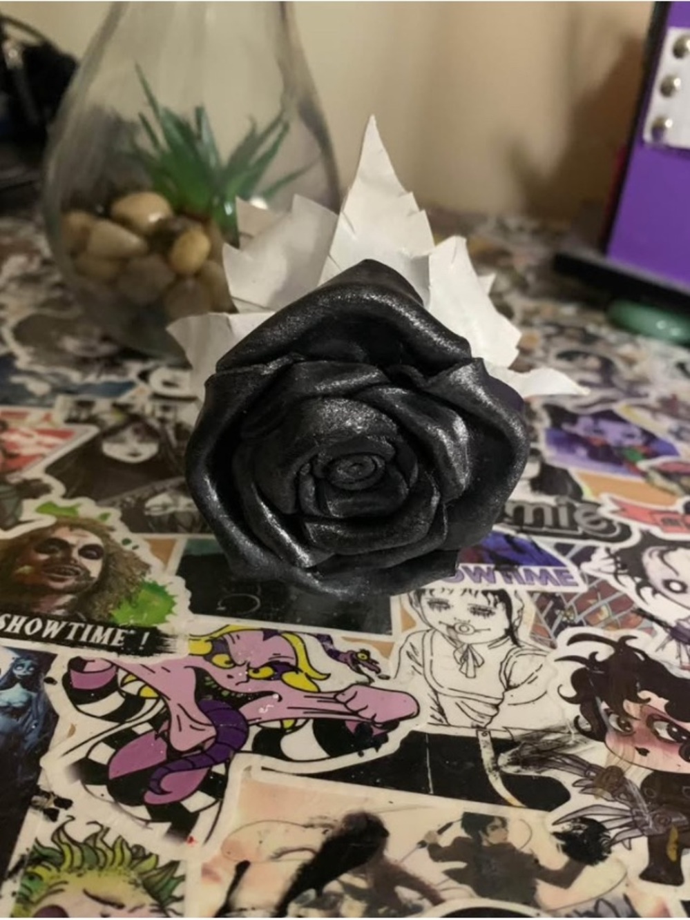 Handcrafted leather rose